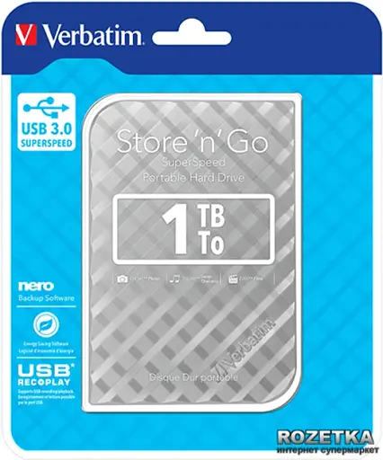 Жорсткий диск Verbatim 1ТВ Store 'n' Go USB 3.0 53197