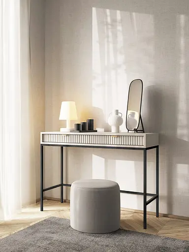 Стіл туалетний Perfect Home Нова / Nova з 2 шухлядами та чорними ніжками T104 Кашемір (PFH-091270)