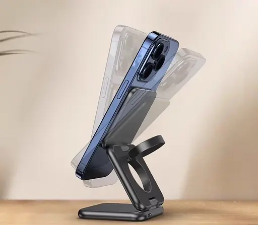 Беспроводное зарядное устройство Benks JuicePod Wireless Charger Stand + функция MagSafe 3 в 1 - фото 4