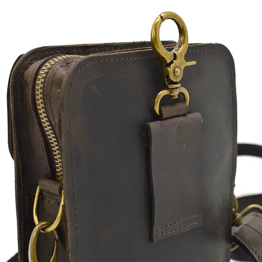 Чоловіча шкіряна сумка на пояс TARWA 20х13.5х5 см sum0025939 - фото 13