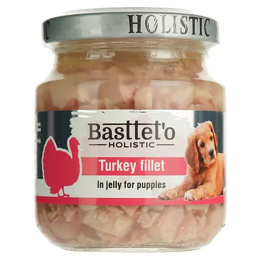 Вологий корм для цуценят Basttet'o Holistic шматочки філе індички в желе 130 г