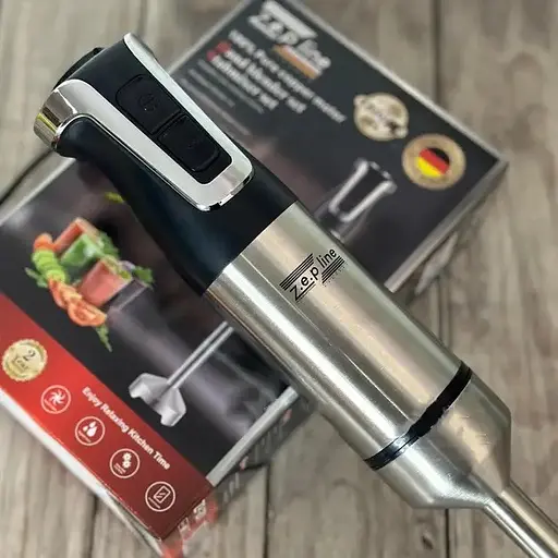 Занурювальний ручний блендер Zepline ZP-201 з нержавіючої сталі 1500Вт Турбо режим Чорний/Сріблястий - фото 4