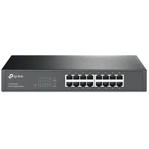 Комутатор TP-LINK TL-SG1016D, 16x100/1000 Mb/s, металевий корпус, некерований