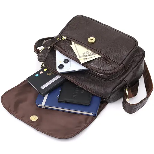 Сумка Vintage из натуральной кожи для женщин 23.5х17х10 см sum0027569 - фото 9