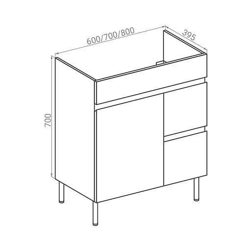 Тумба універсальна RJ Fly-XO із умивальником RJ Jenor RZJ815 80 см Білий RJFU085-4180WHSET(RJFU085-4180WH+RZJ815) Білий - фото 2