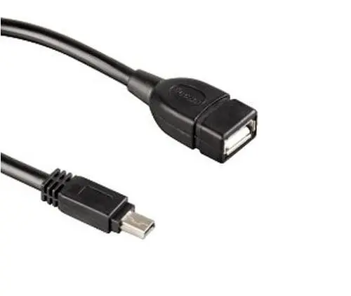 Кабель USB 2.0 AF - miniUSB (5P), 10 см, черный, Atcom (12822) - фото 1
