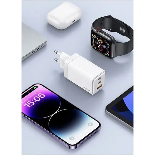 Сетевое зарядное устройство Usams US-CC180 65W White (CC180TC02) [139635] - фото 9