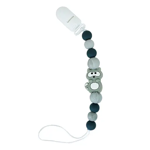Силиконовая цепочка для пустышки "Енот" MGZ-0522 длина 24 см