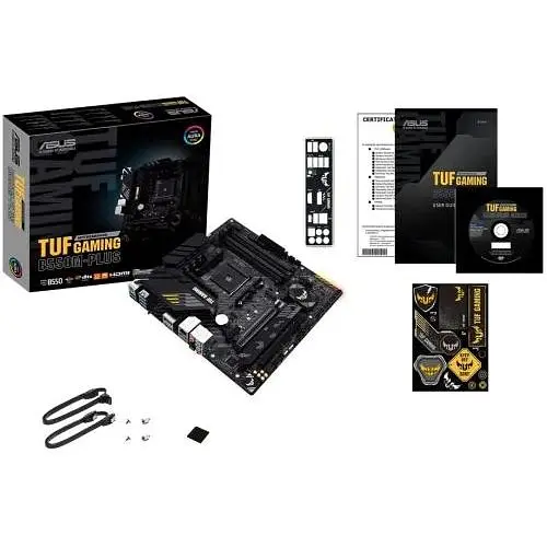 Материнская плата Asus TUF Gaming AM4 (B550) B550M-PLUS, B550, 4xDDR4, CrossFire, Int.Video (CPU), 4xSATA3, 2xM.2, 1xPCI-E 16x 4.0, 1xPCI-E 1 3.0, ALC S1200A, RTL8125B, 8xUSB3.2/6xUSB2.0, HDMI/DP, MicroATX - фото 6
