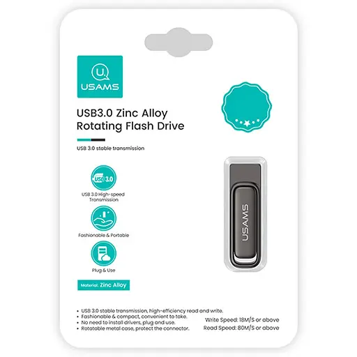 Флеш-накопитель Usams US-ZB330 USB 3.0 Zinc Alloy Rotating 16GB Tarnish - фото 6