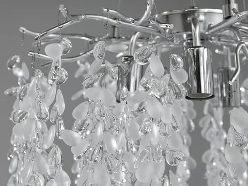 Кришталева люстра Гліцинія з алюмінієвим каркасом на 6 ламп, хром - фото 4