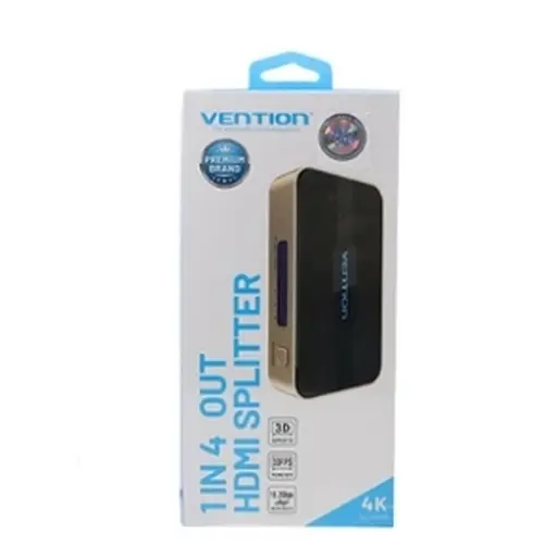 Сплітер Vention 1 In 2 Out HDMI Splitter 4K 30Hz Gold Aluminum Alloy Type EU Standard (ACBG0-EU) - фото 2