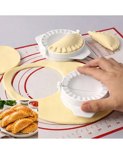 Форма пластикова для вареників, чебуреків і пиріжків Ø 8 см, кухонний прес для ліплення, Kitchen Master 84033 - фото 3