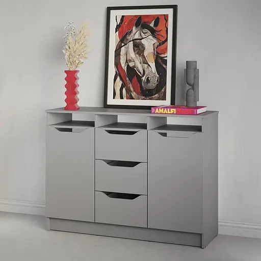 Комод в гостиную MebelStar 1200 Лилу 121x40x89 см Серая мышка (MBS-1335)