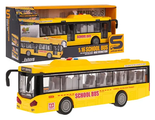 Детский автобус Ramiz 1:16 со светом и звуком желтый