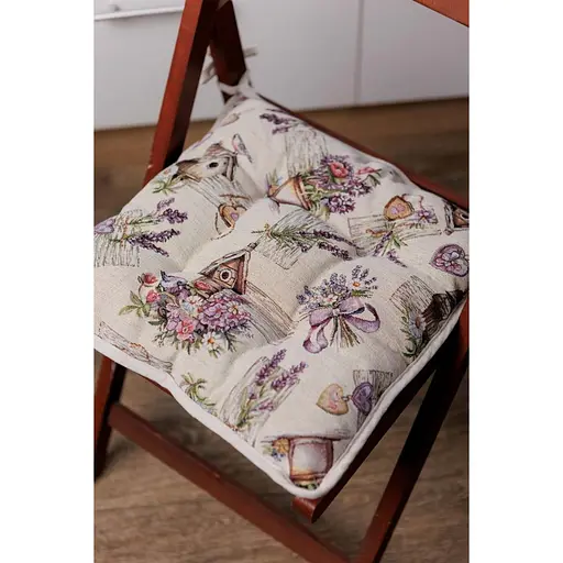 Подушка на стілець Прованс Лавандовий садочок 40х40 см (44352) - фото 2