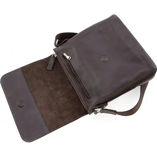 Чоловіча шкіряна сумка через плече GRANDE PELLE 22х22х5.5 см sum0025929 - фото 3
