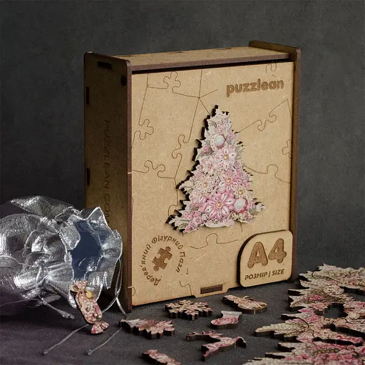 Пазл деревяний Ялинка Квіткова, А2, 300+ елементів, Картонна коробка - фото 7