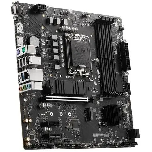 Материнская плата MSI PRO LGA1700, B760M-P, B760, 4xDDR5, Int.Video (CPU), 4xSATA3, 2xM.2, 1xPCI-E 16x 4.0, 2xPCI-E 1x 4.0, ALC897, RTL8111H, 4xUSB3.2/8xUSB2.0, VGA/HDMI/DP, MicroATX - фото 3