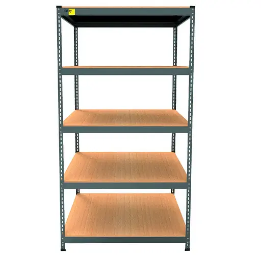 Металевий стелаж Emby Light Series (розмір 1800х600x450мм) 5 полиць ДСП до 100кг Чорний - фото 2