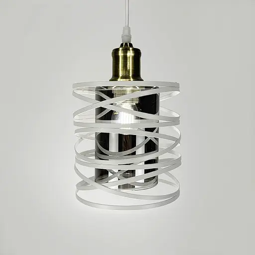 Підвіс у білому корпусі з графітовим плафоном 16х16 см | Арт. 12333/1 WT+GR | Line F - фото 4