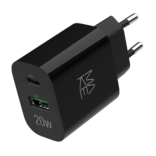 Зарядний пристрій мережевий MAKE 20W Type-C PD3.0 + USB QC4.0 Black - фото 2