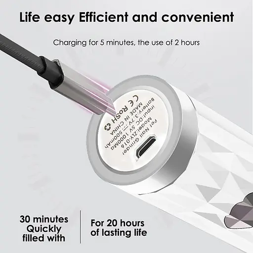 Подрібнювач нігтів для собак зі світлодіодною підсвіткою Електрична перезаряджувана шліфувальна машина для нігтів - фото 3