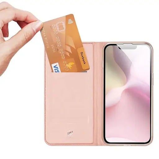 Чехол-книжка Dux Ducis с карманом для визиток для Apple iPhone 16e 6.1 Rose Gold - фото 2