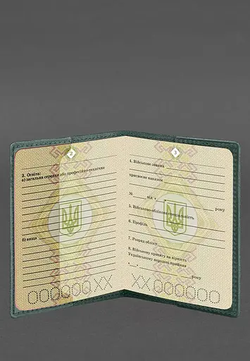 Кожаная обложка для военного билета 7.3 зеленая Crazy Horse - фото 6