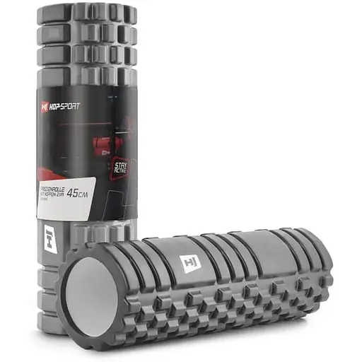 Роллер массажер (валик, ролик) Hop-Sport EVA 45см серый - фото 2