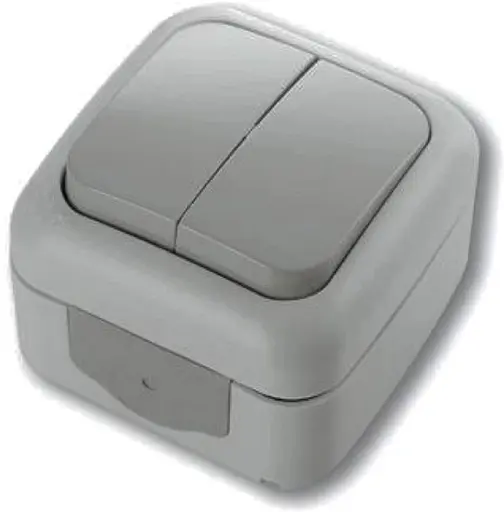 Вимикач 2-клавішний VIKO Palmiye Сірий (90555502)