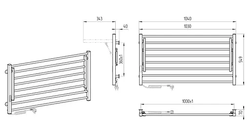 Электрический полотенцесушитель Laris Зебра Астор ЧФ8 1000x500 Е левый R3 77700078, Белый, Левое, Электронный - фото 8