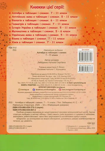 Алгебра в таблицях і схемах. 7-11 класи - фото 2