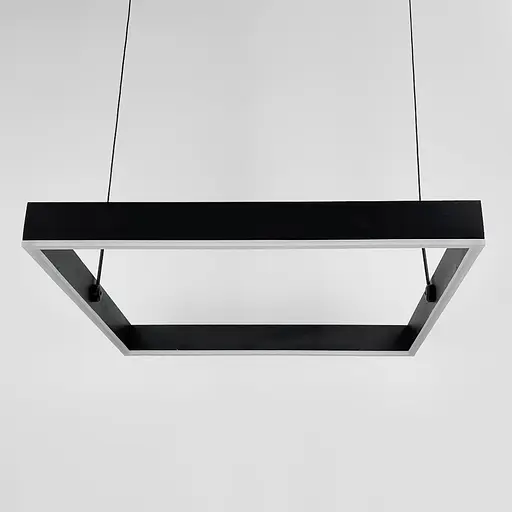 Чорна люстра із підвісним квадратом 80 см | Line F | Арт. MJ223-800 BK - фото 6