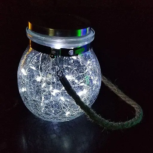 LED-світильник Нічник садовий скляний з сонячною батареєю 30LED Wharm White RGB - фото 6