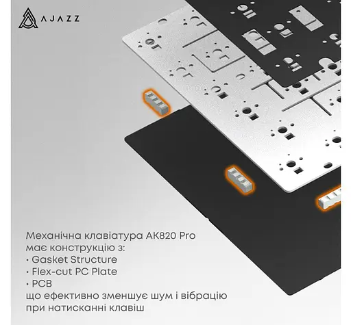 Клавиатура игровая механическая беспроводная Ajazz AK-820B PRO Black RGB Gift Switch Hot-Swap 2.4G/Bluetooth/USB - фото 14