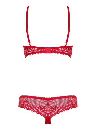 Комплект еротичної білизни Obsessive Alabastra XXL червоний - фото 6