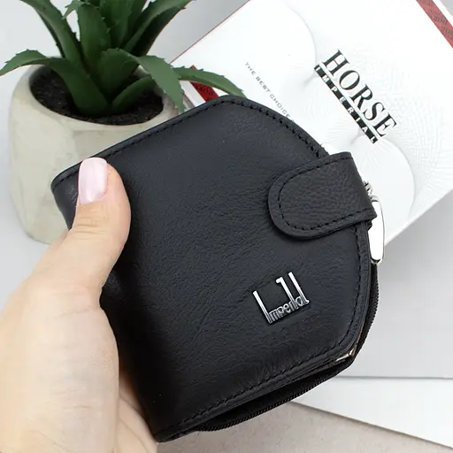 Гаманець жіночий шкіряний маленький Horse Imperial 001B чорний - фото 9