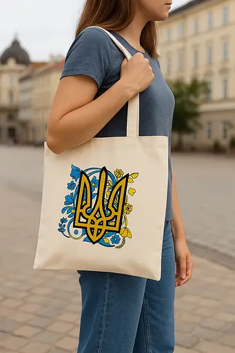 Набор экосумка-раскраска «Тризуб» хлопок 220 г/м2 38х42см ROSA Talent [CD] - фото 7