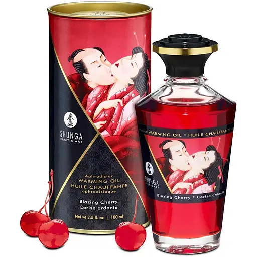 Согревающее массажное масло Shunga Aphrodisiac Warming Oil вишня, 100 мл - фото 2