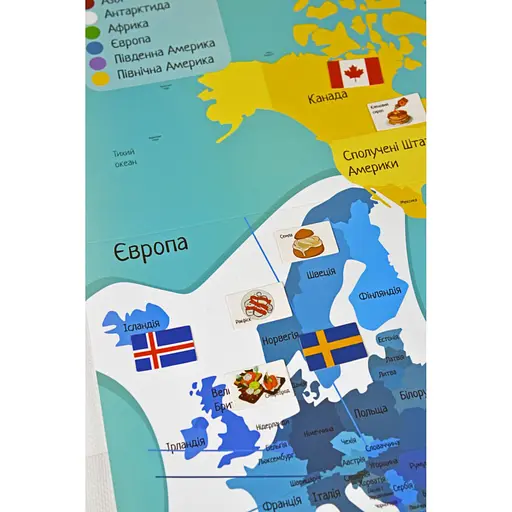 Обучающая игра "Флаги" УМНЯШКА KP-011 с многоразовыми наклейками - фото 6