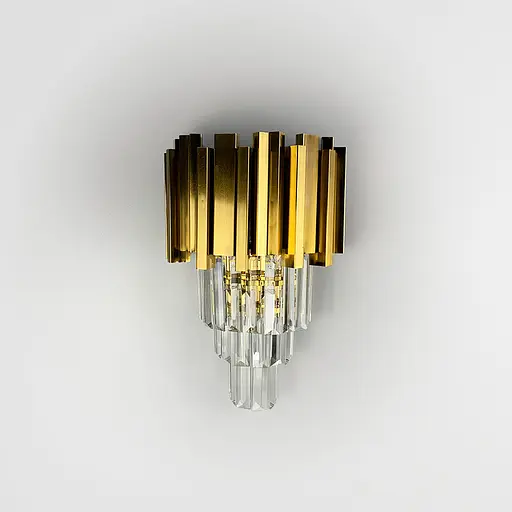 Кришталевий настінний світильник у золотому каркасі Line F WS 152/2 - фото 5