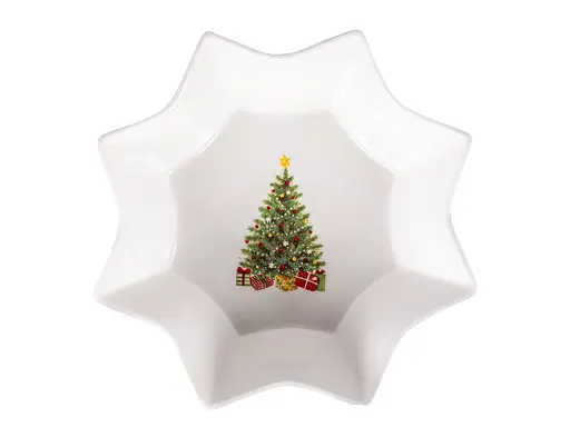 Салатник Elen Dekor Різдвяна насолода порцеляновий 23 см (985-124) - фото 2