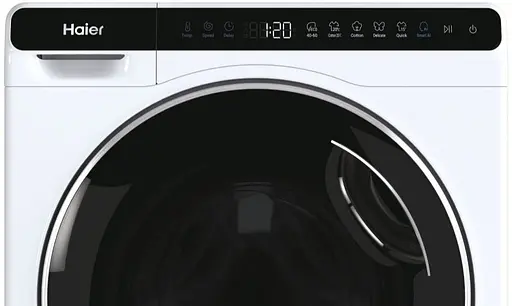 Стиральная машина Haier фронтальная 5 кг 1000 A+++ 44 см дисплей инвертор черный люк высота 70см белый - фото 6