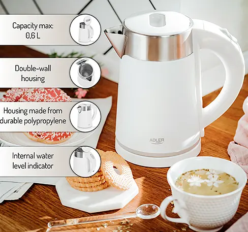 Электрочайник Белый 0.6л Adler AD 1372 - фото 9