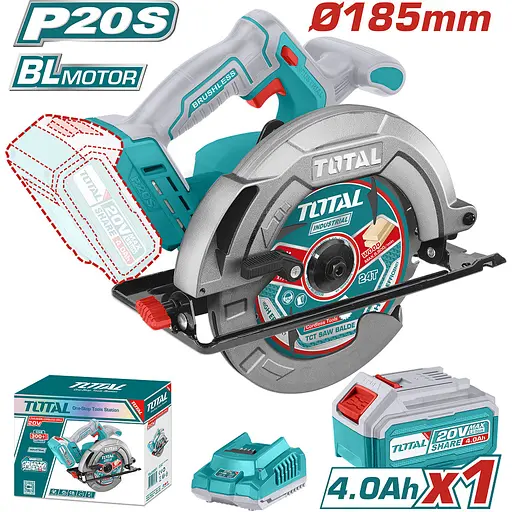 Акумуляторна циркулярна пила Total TSLI18511 - фото 2