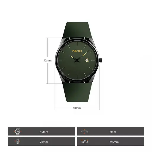 Наручний кварцовий годинник Skmei 1509 Зелений - фото 6