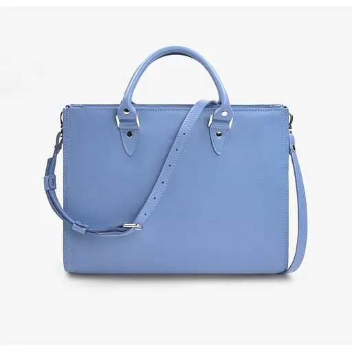 Жіноча шкіряна сумка Fancy A4 блакитна - фото 1
