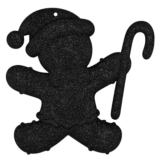 Елочная игрушка MIS LT Пряник-снеговик 10х10х1,5 см черный - фото 1