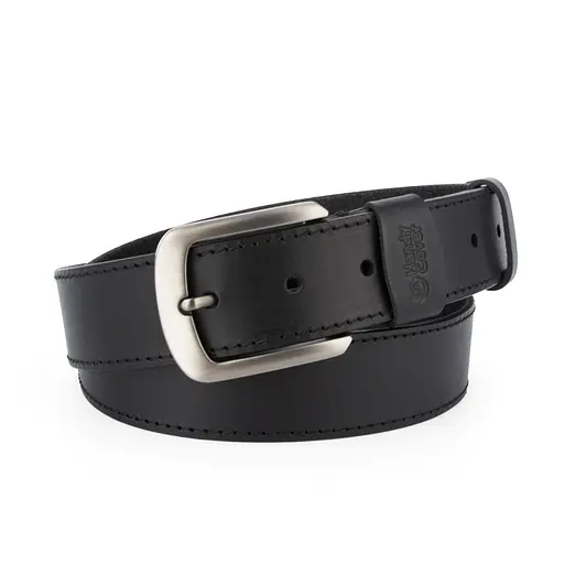 Ремінь чоловічий шкіряний зі строчкою Handycover HC0072 чорний (125 см) - фото 1